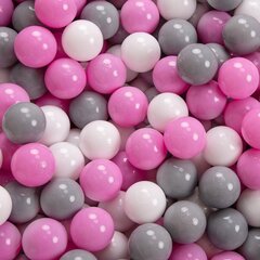 Круглый детский бассейн с мячиками KiddyMoon 90x30 см/200 шариков ∅ 7 см, сертифицирован в ЕС, темно-серый: серый/белый/розовый цена и информация | Игрушки для малышей | kaup24.ee