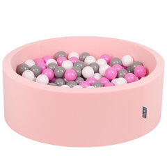 Круглый детский бассейн с мячиками KiddyMoon 90x30 см/200 шариков ∅ 7 см, сертифицирован в ЕС, розовый: серый/белый/розовый цена и информация | Игрушки для малышей | kaup24.ee