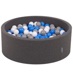 Круглый детский бассейн с мячиками KiddyMoon 90x30 см/200 шариков ∅ 7 см, сертифицирован в ЕС, темно-серый: серый/белый/голубой цена и информация | Игрушки для малышей | kaup24.ee