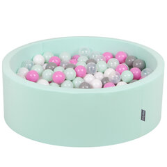 Круглый детский бассейн с мячиками KiddyMoon 90x30 см/300 шариков ∅ 7 см, сертифицирован в ЕС, мятный: прозрачный/серый/белый/розовый/мятный цена и информация | Игрушки для малышей | kaup24.ee