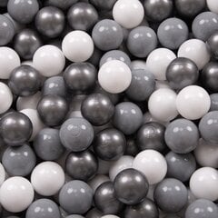 Круглый детский бассейн с мячиками KiddyMoon 90x30 см/300 шариков ∅ 7 см, сертифицирован в ЕС, черный: белый/серый/серебряный цена и информация | Игрушки для малышей | kaup24.ee