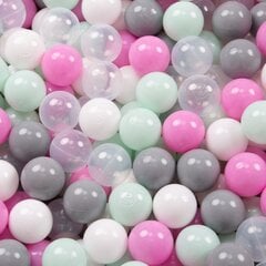 Круглый детский бассейн с мячиками KiddyMoon 90x30 см/200 шариков ∅ 7 см, сертифицирован в ЕС, мятный: прозрачный/серый/белый/розовый/мятный цена и информация | Игрушки для малышей | kaup24.ee