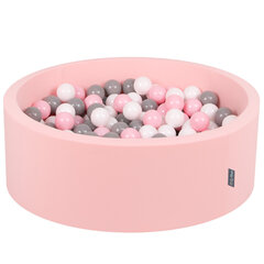 Круглый детский бассейн с мячиками KiddyMoon 90x30 см/200 шариков ∅ 7 см, сертифицирован в ЕС, розовый: белый/серый/светло-розовый цена и информация | Игрушки для малышей | kaup24.ee