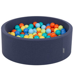 Круглый детский бассейн с мячиками KiddyMoon 90x30 см/300 шариков ∅ 7 см, сертифицирован в ЕС, темно-голубой: светло-зелёный/оранжевый/бирюзовый/голубой/светло-голубой/жёлтый цена и информация | Игрушки для малышей | kaup24.ee