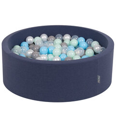 Круглый детский бассейн с мячиками KiddyMoon 90x30 см/200 шариков ∅7 см, сертифицирован в ЕС, темно-голубой: перламутровый/серый/прозрачный/светло-голубой/мятный цена и информация | Игрушки для малышей | kaup24.ee