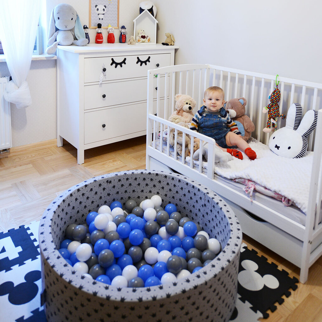 KiddyMoon Baby Pehme Ümmargune Pallimeri 90x30 cm/Ei palle, Pallidega Sertifitseeritud, Valmistatud Euroopas, must цена и информация | Imikute mänguasjad | kaup24.ee