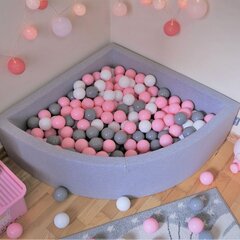 Квадрат детский бассейн с мячиками KiddyMoon, 90x40см, 300 шариков, ∅ 7см, сертифицирован в ЕС, светло-серый/перламутровый/серый/розовый цена и информация | Игрушки для малышей | kaup24.ee