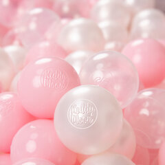 Играть в пластиковые шарики KiddyMoon для малыша 200 штук ∅ 6 см, сертифицированный продукт, произведенный в ЕС,  светло-розовый/перламутровый/прозрачный цена и информация | Игрушки для малышей | kaup24.ee