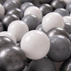 KiddyMoon Играть в пластиковые шарики для малыша 200 штук ∅ 7cm, белый/серый/серебряный цена и информация | Игрушки для малышей | kaup24.ee
