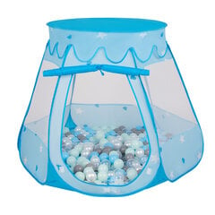 Игровая палатка с пластиковыми шариками Selonis Pop Up, 105x90 см/100 шариков, для детей, голубой: перламутровый-серый-прозрачный-светло-голубой-мятный цена и информация | Игрушки для малышей | kaup24.ee