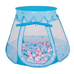 Игровая палатка с пластиковыми шариками Selonis Pop Up, 105x90 см/600 шариков, для детей, голубой: светло-голубой-розовая пудра-перламутровый цена и информация | Игрушки для малышей | kaup24.ee