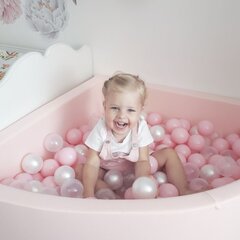 KiddyMoon Baby Pehme Kvartal Pallimeri 90x30 cm/Ei palle, Pallidega Sertifitseeritud, Valmistatud Euroopas, roosa hind ja info | Imikute mänguasjad | kaup24.ee