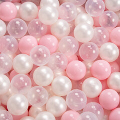 Детский бассейн с мячиками KiddyMoon, 90x30 см/200 шариков ∅ 7 см, сертифицирован в ЕС, розовый: светло-розовый/перламутровый/прозрачный цвет цена и информация | Игрушки для малышей | kaup24.ee