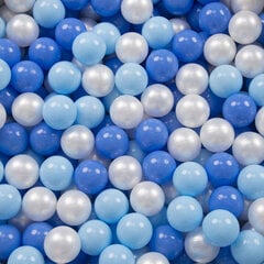 Играть в пластиковые шарики KiddyMoon для малыша 100 штук ∅ 6 см, сертифицированный продукт, произведенный в ЕС, светло-голубой/голубой/перламутровый цена и информация | Игрушки для малышей | kaup24.ee