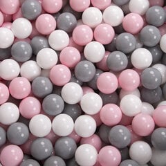 Играть в пластиковые шарики KiddyMoon для малыша 300 штук ∅ 6 см, сертифицированный продукт, произведенный в ЕС, белый/серый/светло-розовый цена и информация | Игрушки для малышей | kaup24.ee