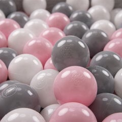 Играть в пластиковые шарики KiddyMoon для малыша 300 штук ∅ 6 см, сертифицированный продукт, произведенный в ЕС, белый/серый/светло-розовый цена и информация | Игрушки для малышей | kaup24.ee