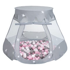 Игровая палатка Pop Up Selonis, с пластиковыми шариками, 105x90см/300 шариков, для детей, серый:белый/серый/розовая пудра цена и информация | Игрушки для малышей | kaup24.ee