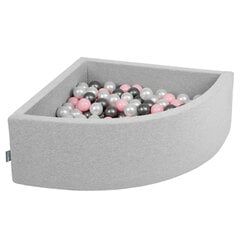 Детский бассейн с мячиками KiddyMoon, 90x30 см/300 шариков ∅ 7 см, сертифицирован в ЕС, светло-серый: перламутровый/розовая пудра/серебряный цвет цена и информация | Игрушки для малышей | kaup24.ee