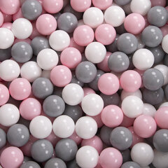 Круглый детский бассейн KiddyMoon с мячиками, 500 шариков, ∅ 6 см, сертифицировано в ЕС, белый/серый/светло-розовый цена и информация | Игрушки для малышей | kaup24.ee