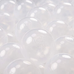Пластиковые шарики для малыша KiddyMoon, 700 штук, ∅ 7 см, сертифицированный продукт, произведенный в ЕС, прозрачный цвет цена и информация | Игрушки для малышей | kaup24.ee