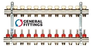 Reguleeritav kollektor General Fittings 3 rõngaste (voolumõõturitega) hind ja info | Torude ühendused, ventiilid | kaup24.ee