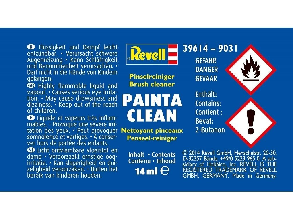 Revell - Brush Clean Pintsli puhastusvahend 100ml, 39614 hind ja info | Kunstitarbed, voolimise tarvikud | kaup24.ee