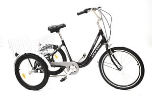 Трехколесный велосипед Corelli Kanguroo 24", черный/белый цена и информация | Велосипеды | kaup24.ee