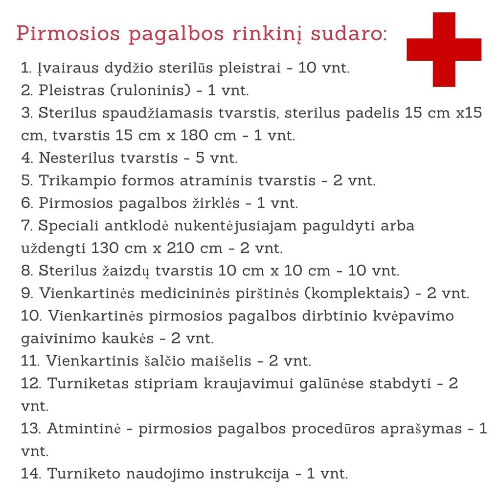 Värskendatud 2024.aastal koostisega esmaabikomplekt hind ja info | Autoapteegid, ohutusvarustus | kaup24.ee