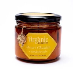 Organic Goodness sojavahast küünal Mysore Chandan, põlemisaeg 55h цена и информация | Подсвечники, свечи | kaup24.ee