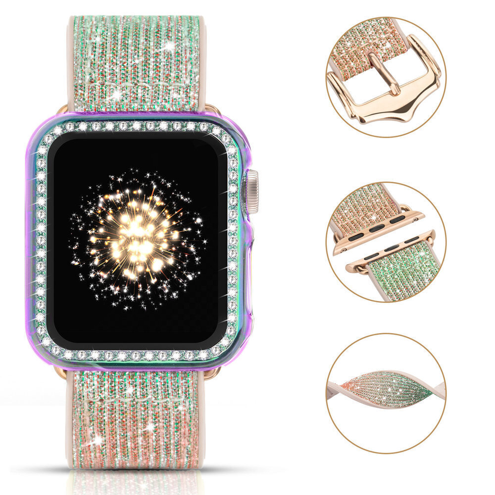 Kingxbar käevõru Apple Watch 7 / 6 / SE / 5 / 4 / 3 / 2 - 45 mm / 44 mm / 42 mm, hõbedane hind ja info | Nutikellade ja nutivõrude tarvikud | kaup24.ee