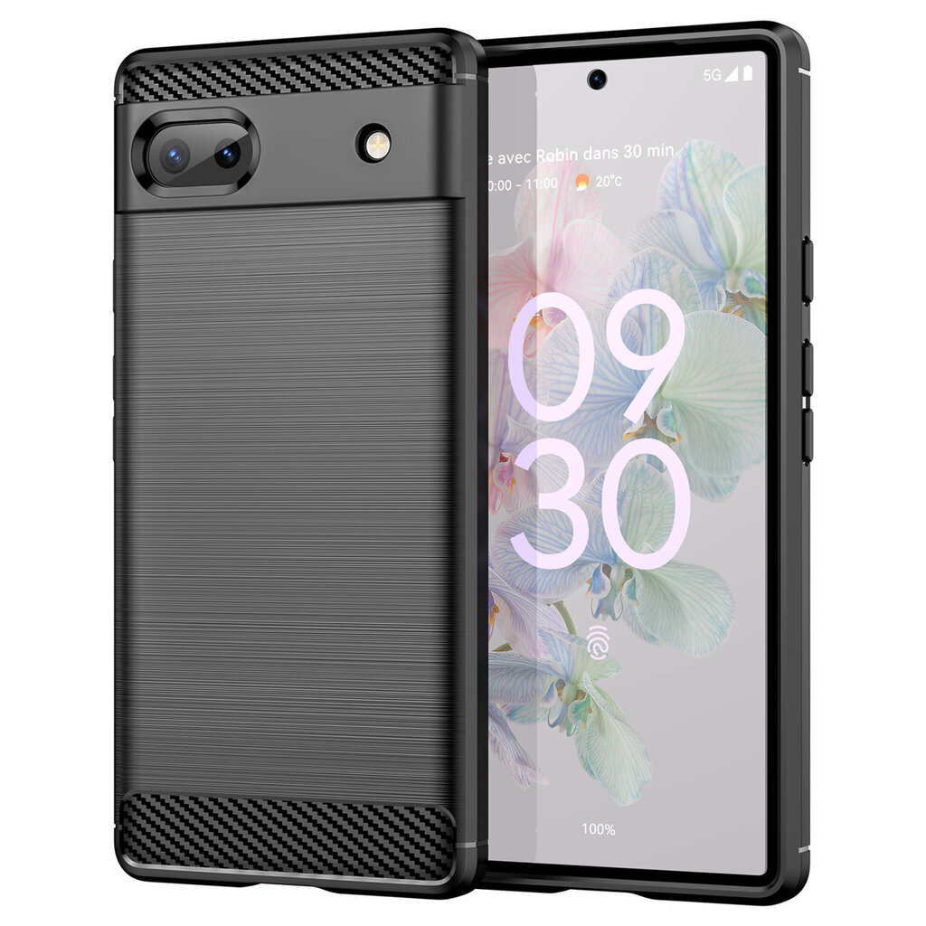 Painduv kate Carbon telefonile Google Pixel 6a, must hind ja info | Telefoni kaaned, ümbrised | kaup24.ee