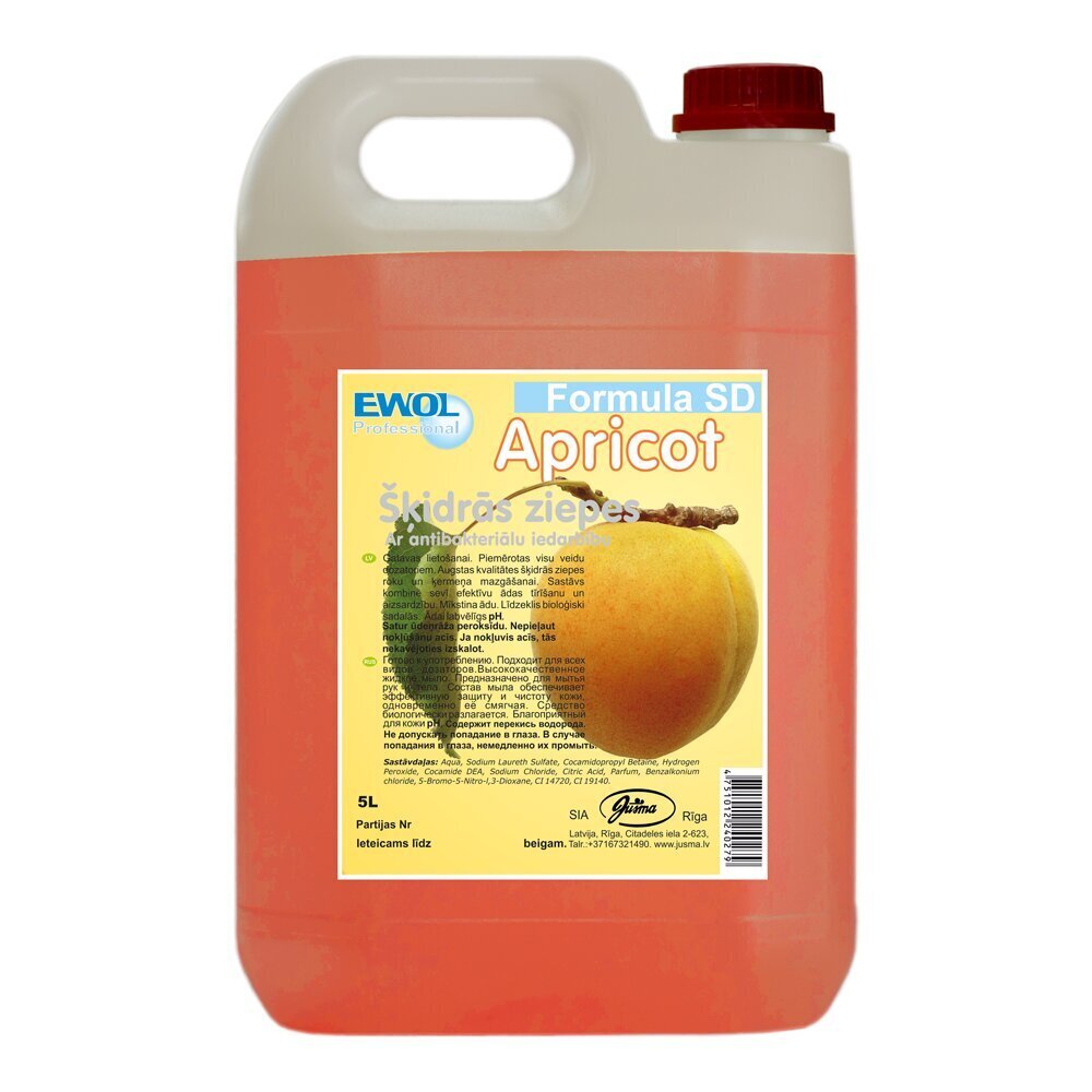 Vedelseep Ewol SD Formula Abricot, 5L hind ja info | Seebid | kaup24.ee