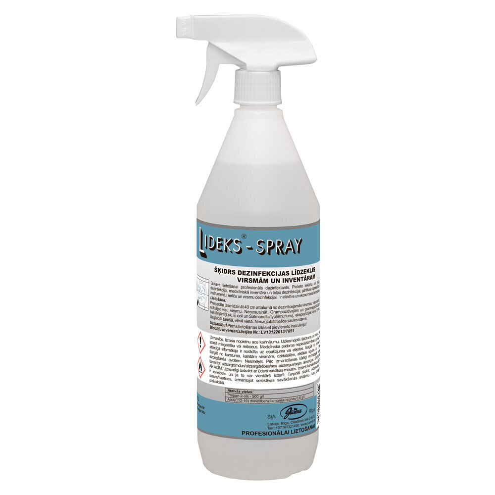 Desinfitseerimisvahend Lideks Spray, 1000 ml hind ja info | Puhastusvahendid | kaup24.ee