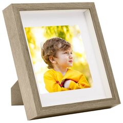 3D pildiraamikomplekt 3 tk vidaXL, 28 x 28 cm, tume puit цена и информация | Фоторамка | kaup24.ee