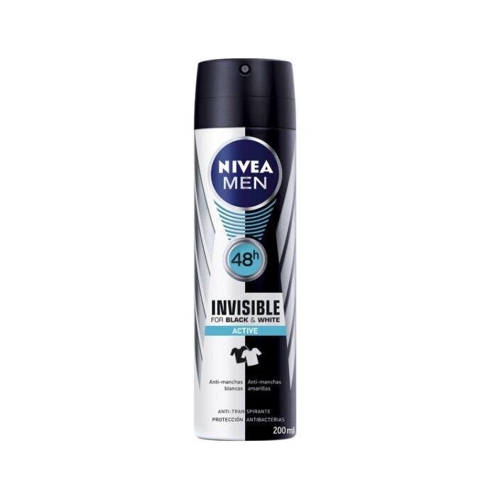Spreideodorant Nivea Men Black & White Active, 200 ml hind ja info | Deodorandid | kaup24.ee