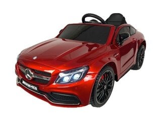 Одноместный электрический автомобиль Mercedes C63 AMG Red, красный глянцевый цена и информация | Электромобили для детей | kaup24.ee