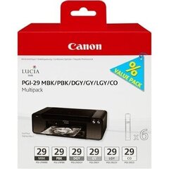 Canon PGI29 MBK/PBK/DGY/GY/LGY/CO Multi Pack, hind ja info | Tindiprinteri kassetid | kaup24.ee