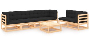 Садовый набор мебели с подушками, 3 части, серый цена и информация | Комплекты уличной мебели | kaup24.ee