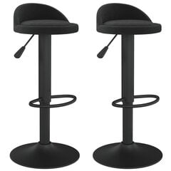 Baaritoolid 2 tk vidaXL, must, samet hind ja info | Söögilaua toolid, köögitoolid | kaup24.ee