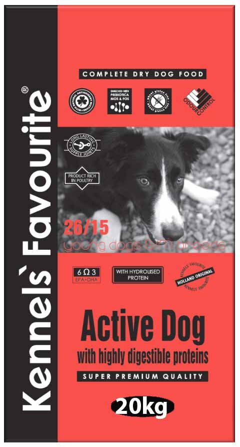 Active Dog 20kg - Kennels Favourite. Aktiivne koer super premium kvaliteet valitud looduslike koostisosadega, mis sobivad inimtoiduks väikeste ja keskmiste tõugude täiskasvanud koertele; hind ja info | Kuivtoit koertele | kaup24.ee