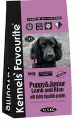 PUPPY&JUNIOR Lamb and Rice 12,5kg. Kennels Favourite. 
Полнорационный корм высшего (супер премиум) качества для щенков всех пород с ягненком и рисом. цена и информация | Сухой корм для собак | kaup24.ee