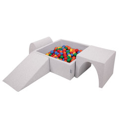 Детская площадка с квадратным бассейном для шариков KiddyMoon Foam (200 шариков), Версия 2, светло-серый: жёлтый/зелёный/голубой/красный/оранжевый цвет цена и информация | Игрушки для малышей | kaup24.ee