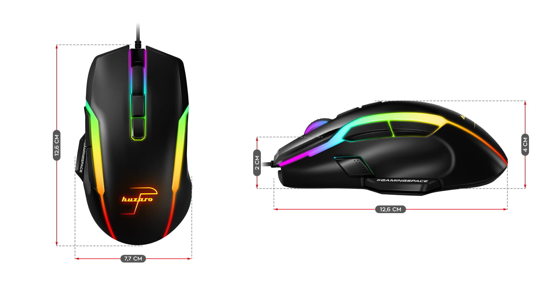 Huzaro Shot 3.0 Gaming Mouse, must цена и информация | Hiired | kaup24.ee