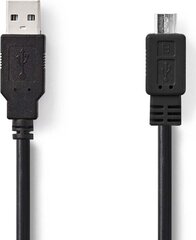 Kaabel microUSB A-B, 2 m, must цена и информация | Кабели и провода | kaup24.ee