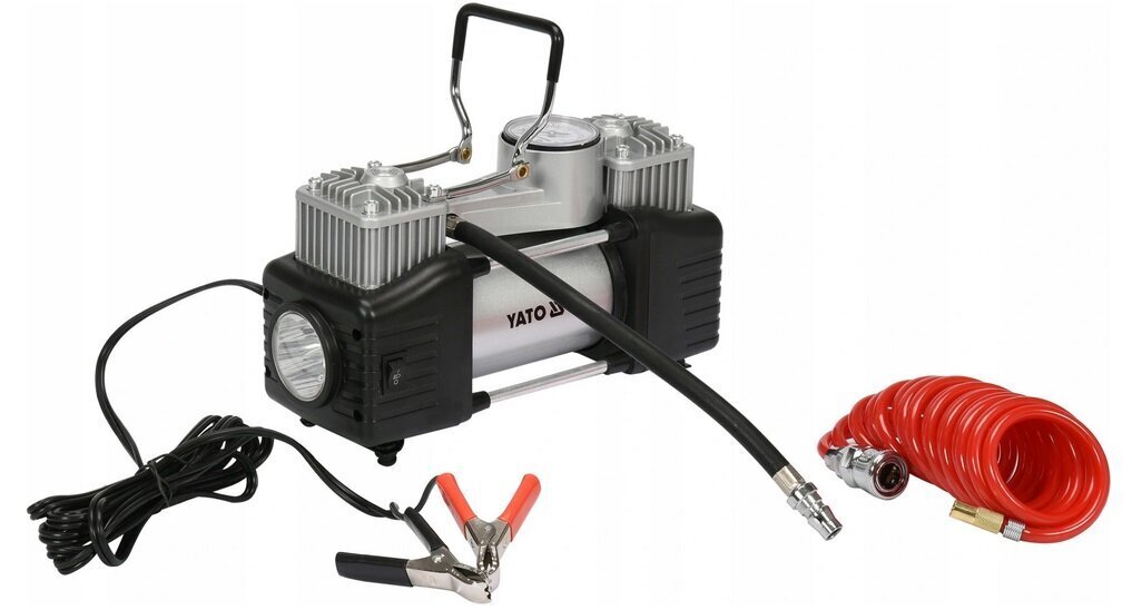 Kvaliteetne kompressor! Autokompressor YATO LED lambiga 12V 250 W, YT-73462