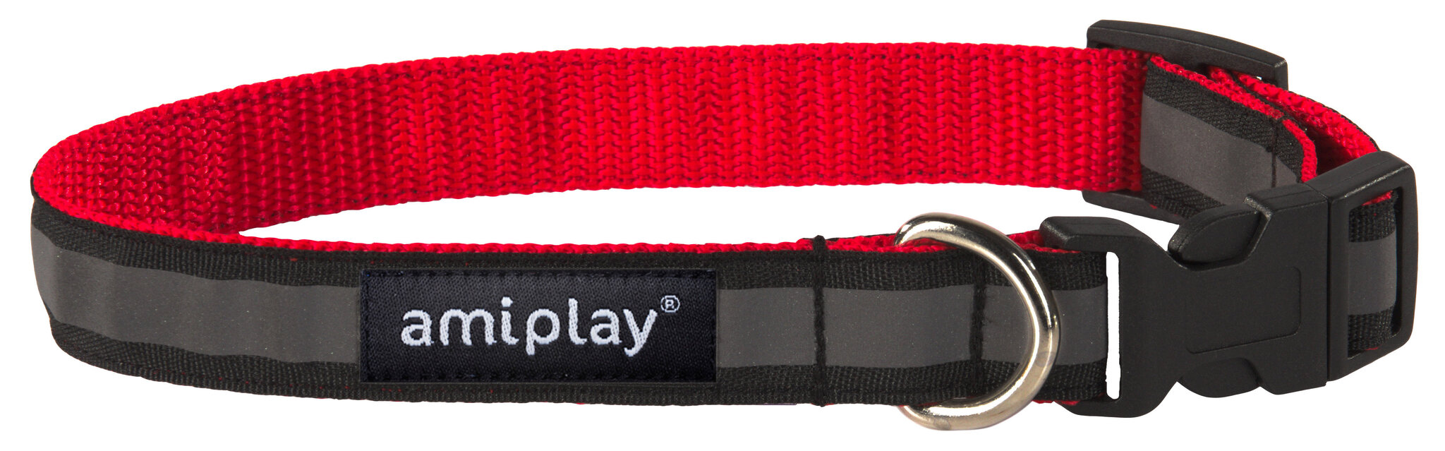 Reguleeritav kaelarihm Amiplay Shine, L, punane hind ja info | Kaelarihmad ja traksid koertele | kaup24.ee