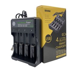 USB akulaadija BMAX 3.7V 18650, 4 kohta hind ja info | Auto akulaadijad | kaup24.ee