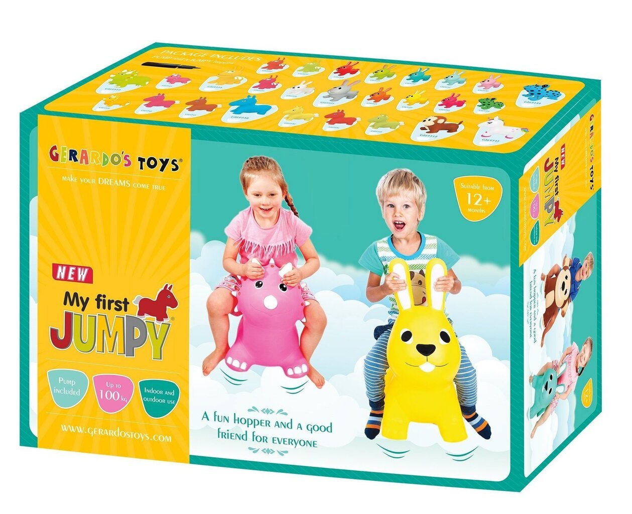 Hüppeloom Gerardo's toys My first Jumpy, valge цена и информация | Imikute mänguasjad | kaup24.ee