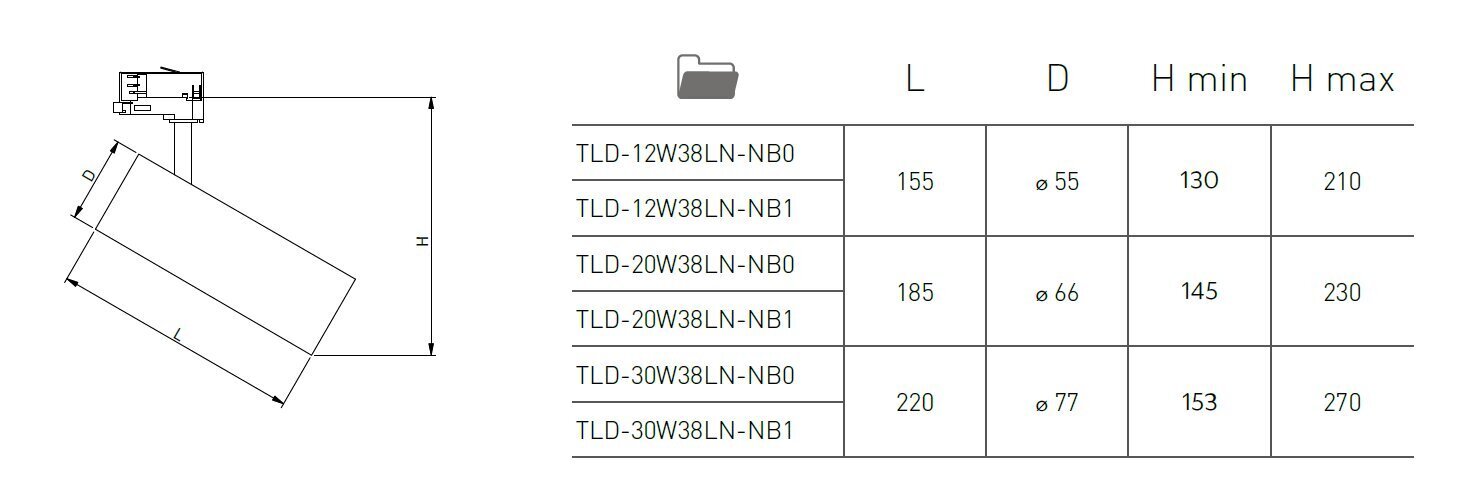 Valgusti rajale paigaldatav T-Line 20W 38° 4000K, must hind ja info | Siinivalgustid ja siinid | kaup24.ee