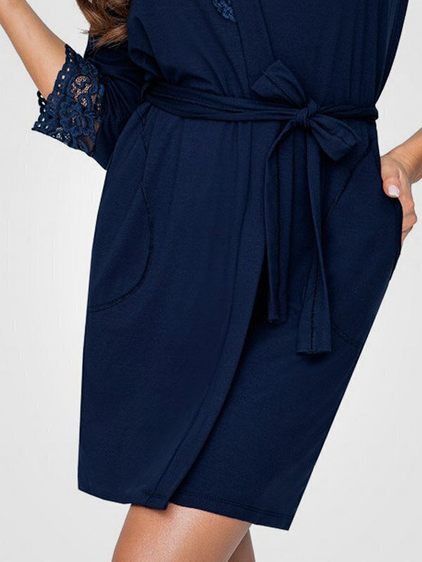 Naiste hommikumantel Donna Miriam, tumesinine hind ja info | Naiste hommikumantlid | kaup24.ee